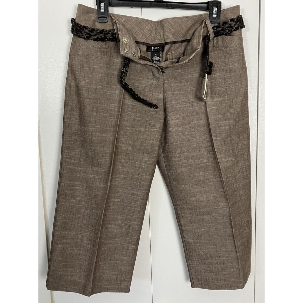B-WEAR BROWN DRESSY CAPRI PANTS with BELT SIZE 11 (JUNIORS)